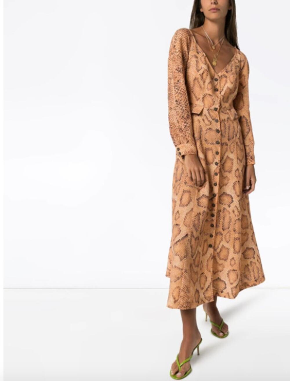 Mara Hoffman Silvana Snake-Print Midi Dress